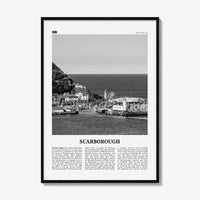Scarborough Print Black and White, Scarborough Wall Art, Scarborough Poster, Scarborough Photo, Scarborough Décor Scarborough Map England UK