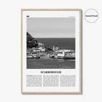 Scarborough Print Black and White, Scarborough Wall Art, Scarborough Poster, Scarborough Photo, Scarborough Décor Scarborough Map England UK