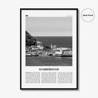 Scarborough Print Black and White, Scarborough Wall Art, Scarborough Poster, Scarborough Photo, Scarborough Décor Scarborough Map England UK