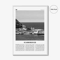 Scarborough Print Black and White, Scarborough Wall Art, Scarborough Poster, Scarborough Photo, Scarborough Décor Scarborough Map England UK