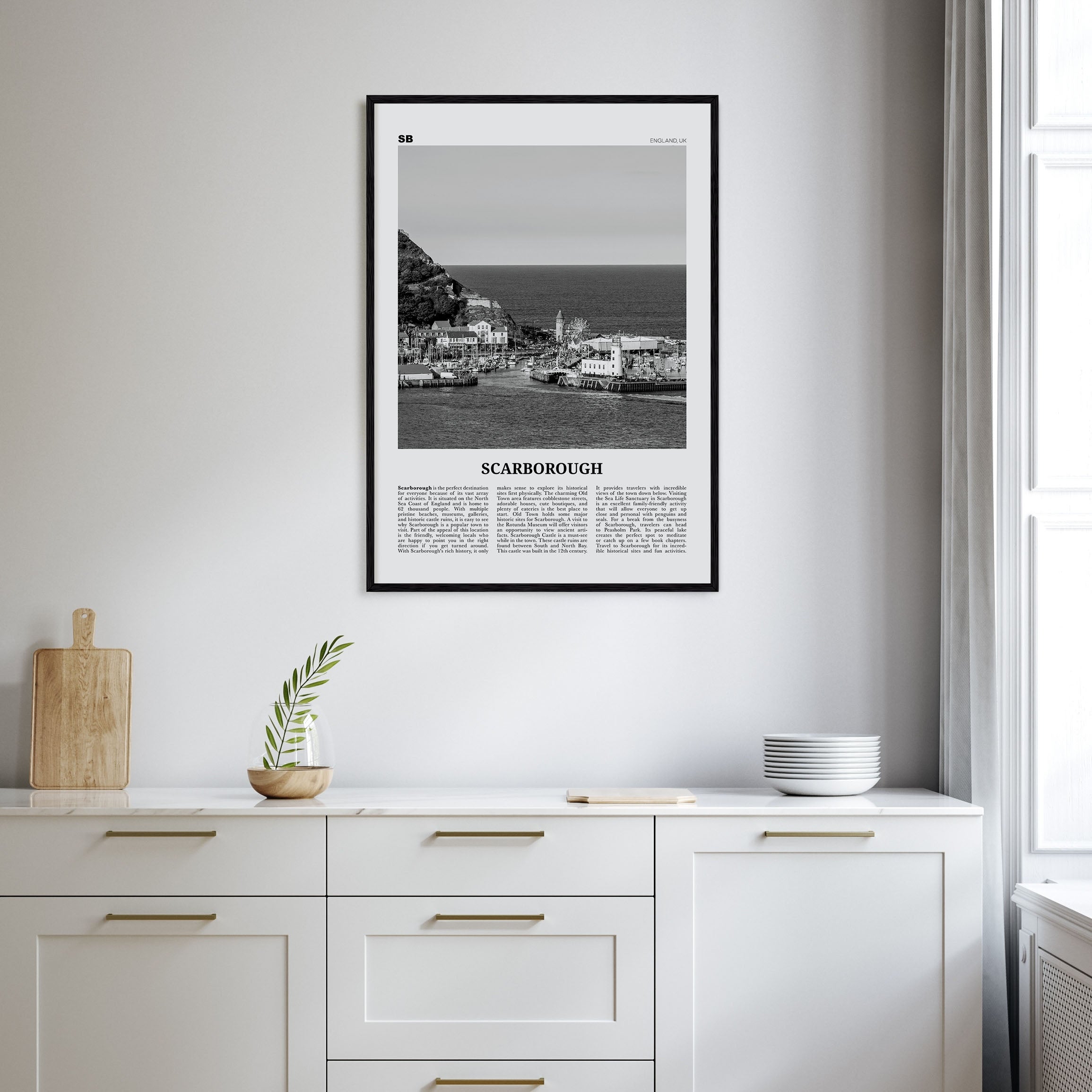 Scarborough Travel B&W Poster