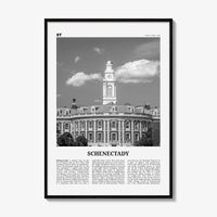 Schenectady Print Black and White, Schenectady Wall Art, Schenectady Poster, Schenectady Photo, Schenectady Map, New York, USA