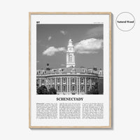Schenectady Print Black and White, Schenectady Wall Art, Schenectady Poster, Schenectady Photo, Schenectady Map, New York, USA