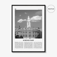 Schenectady Print Black and White, Schenectady Wall Art, Schenectady Poster, Schenectady Photo, Schenectady Map, New York, USA