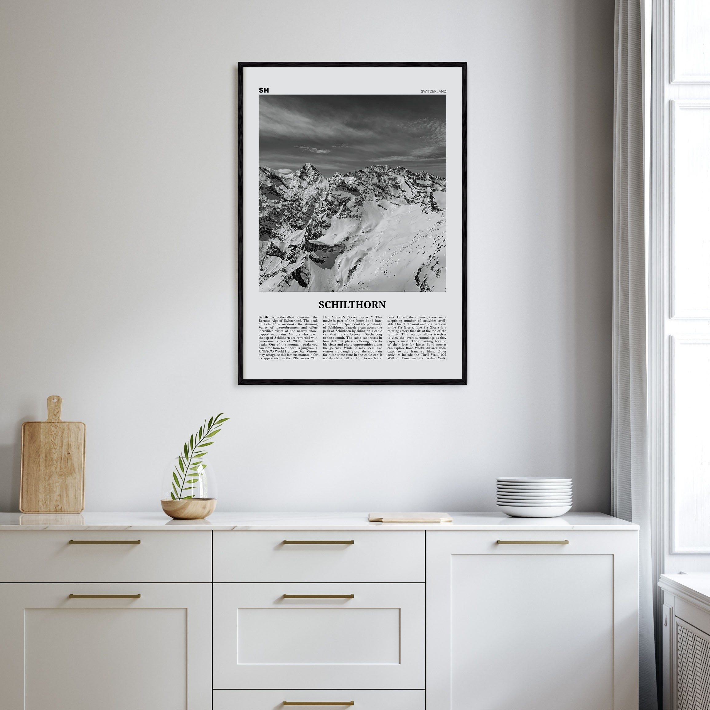 Schilthorn Travel B&W Poster