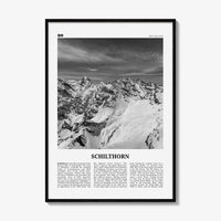 Schilthorn Print Black and White, Schilthorn Wall Art, Schilthorn Poster, Schilthorn Photo, Schilthorn Décor, Schilthorn Map, Switzerland