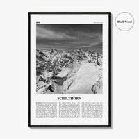 Schilthorn Print Black and White, Schilthorn Wall Art, Schilthorn Poster, Schilthorn Photo, Schilthorn Décor, Schilthorn Map, Switzerland