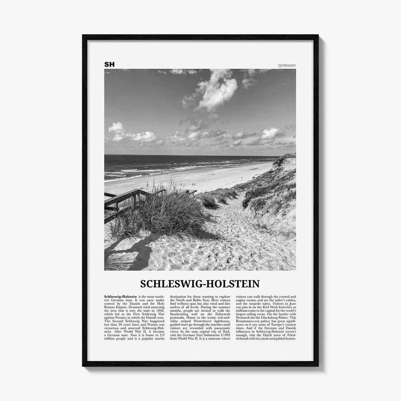 Schleswig Holstein Print Black and White, Schleswig-Holstein Wall Art, Schleswig-Holstein Poster, Schleswig-Holstein Photo, Germany