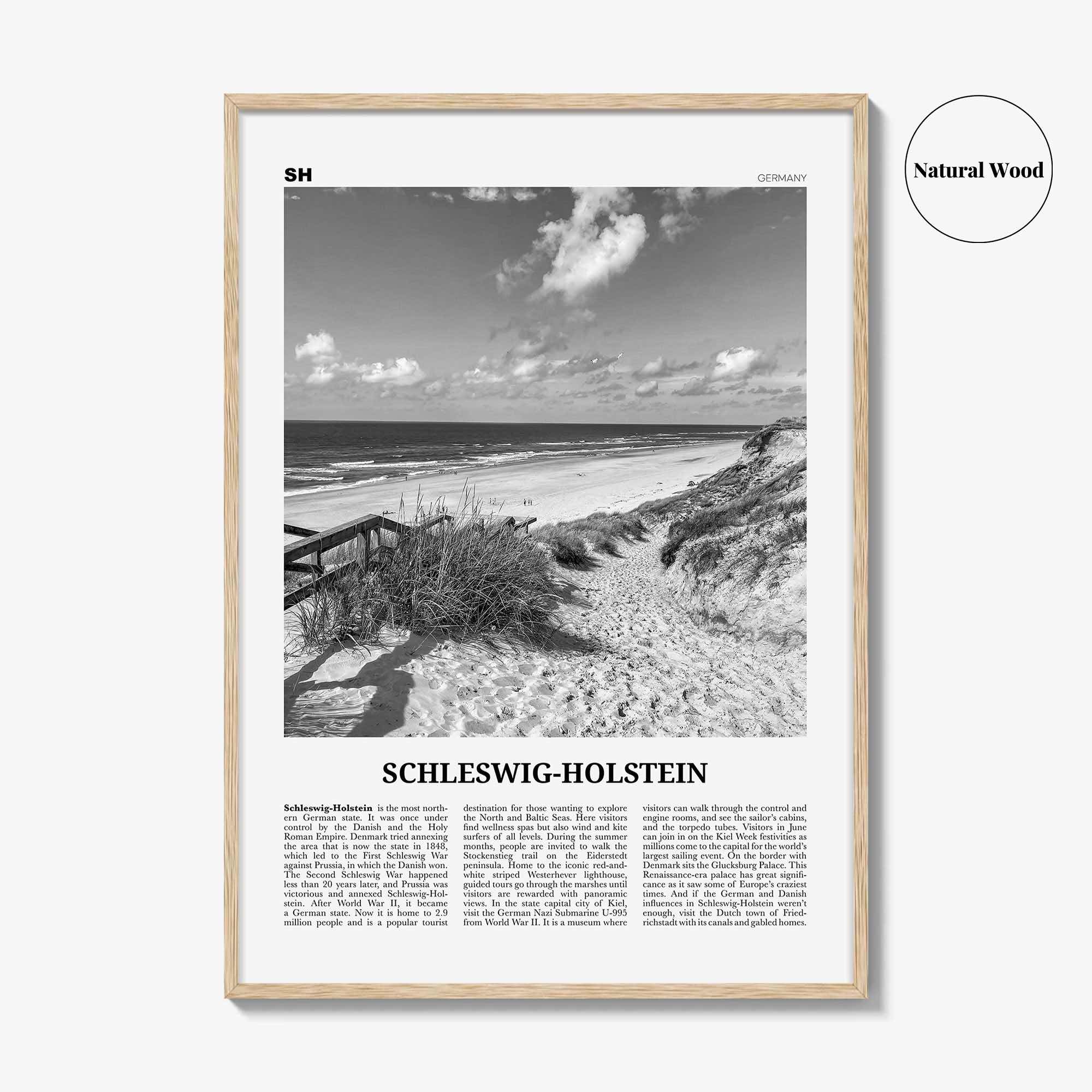 Schleswig Holstein Print Black and White, Schleswig-Holstein Wall Art, Schleswig-Holstein Poster, Schleswig-Holstein Photo, Germany