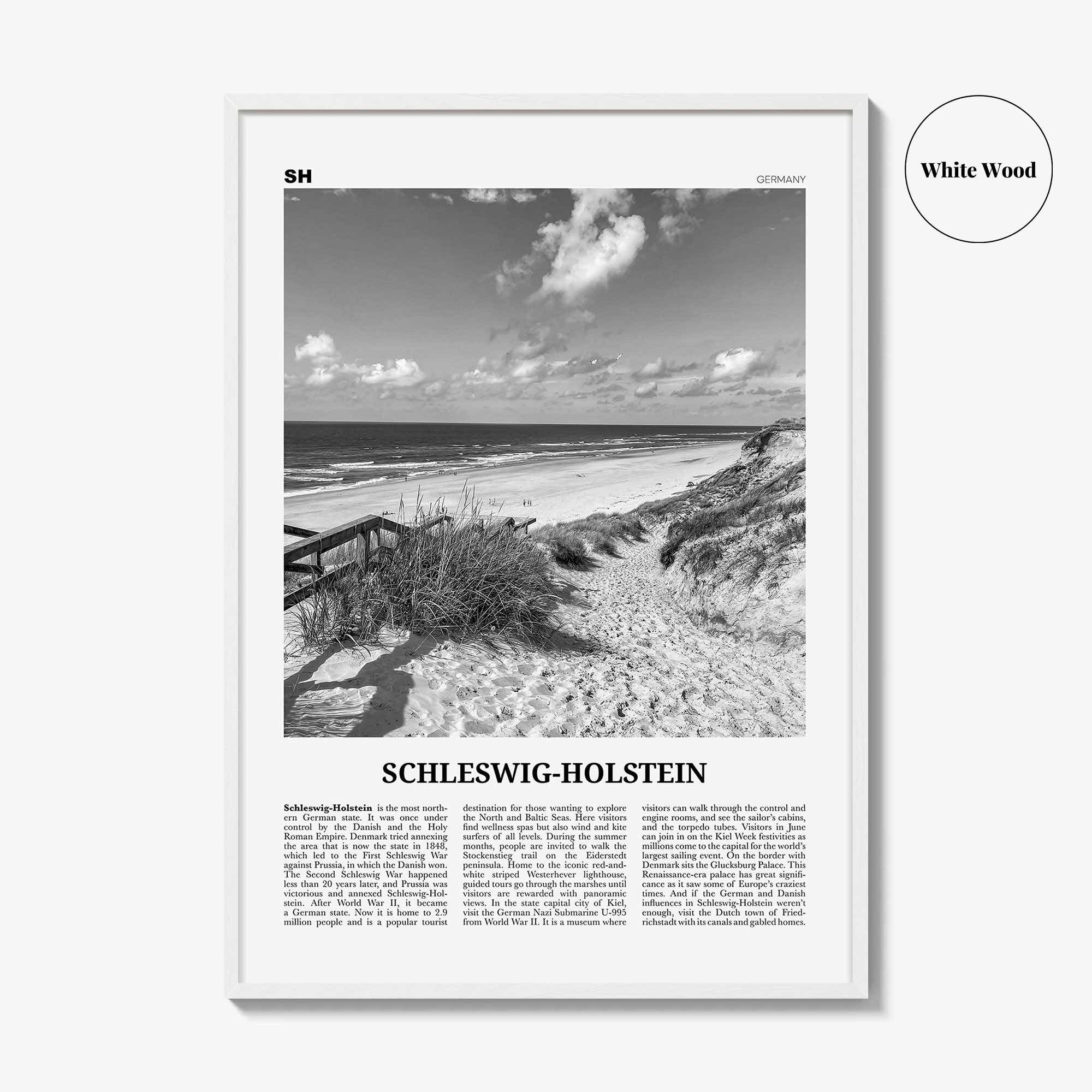 Schleswig Holstein Print Black and White, Schleswig-Holstein Wall Art, Schleswig-Holstein Poster, Schleswig-Holstein Photo, Germany