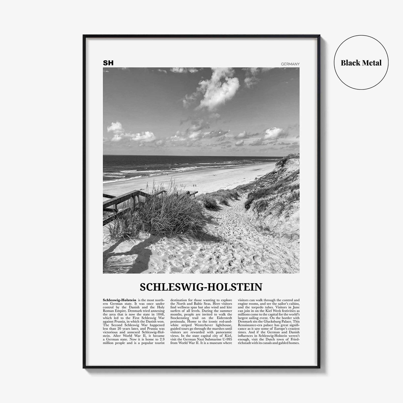 Schleswig Holstein Print Black and White, Schleswig-Holstein Wall Art, Schleswig-Holstein Poster, Schleswig-Holstein Photo, Germany