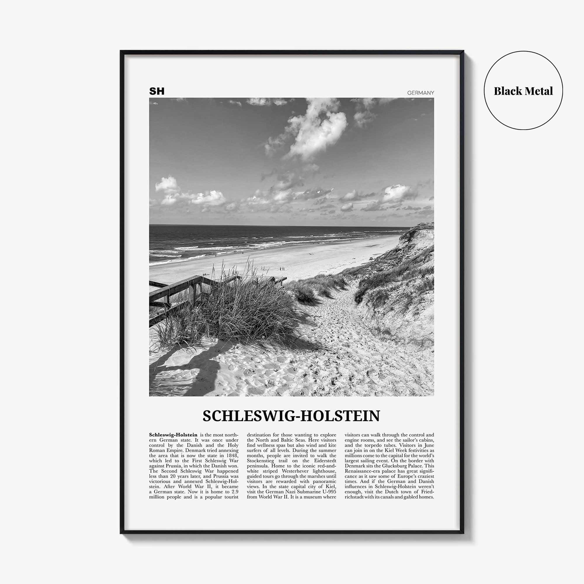 Schleswig Holstein Print Black and White, Schleswig-Holstein Wall Art, Schleswig-Holstein Poster, Schleswig-Holstein Photo, Germany