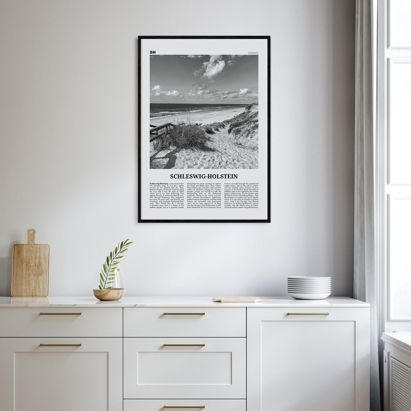 Schleswig-Holstein Travel B&W Poster