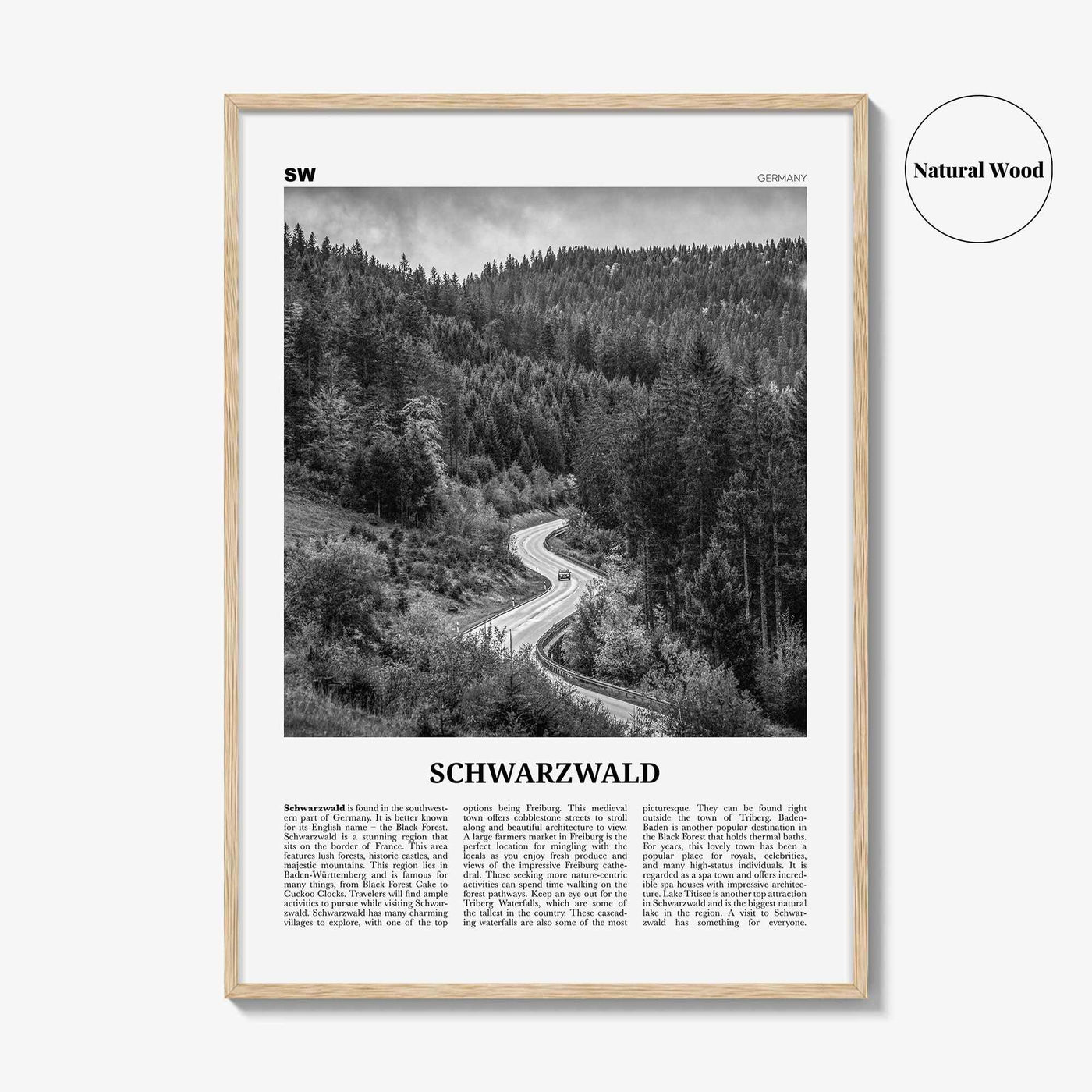 Schwarzwald Print Black and White, Schwarzwald Wall Art, Schwarzwald Poster, Schwarzwald Photo, Schwarzwald Décor, Schwarzwald Map, Germany