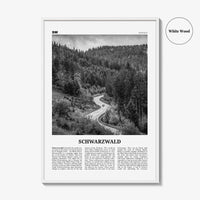 Schwarzwald Print Black and White, Schwarzwald Wall Art, Schwarzwald Poster, Schwarzwald Photo, Schwarzwald Décor, Schwarzwald Map, Germany