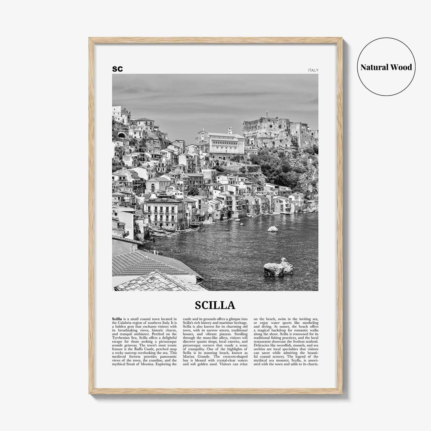 Scilla Print Black and White, Scilla Wall Art, Scilla Poster, Scilla Photo, Scilla Wall Décor, Scilla Map Poster