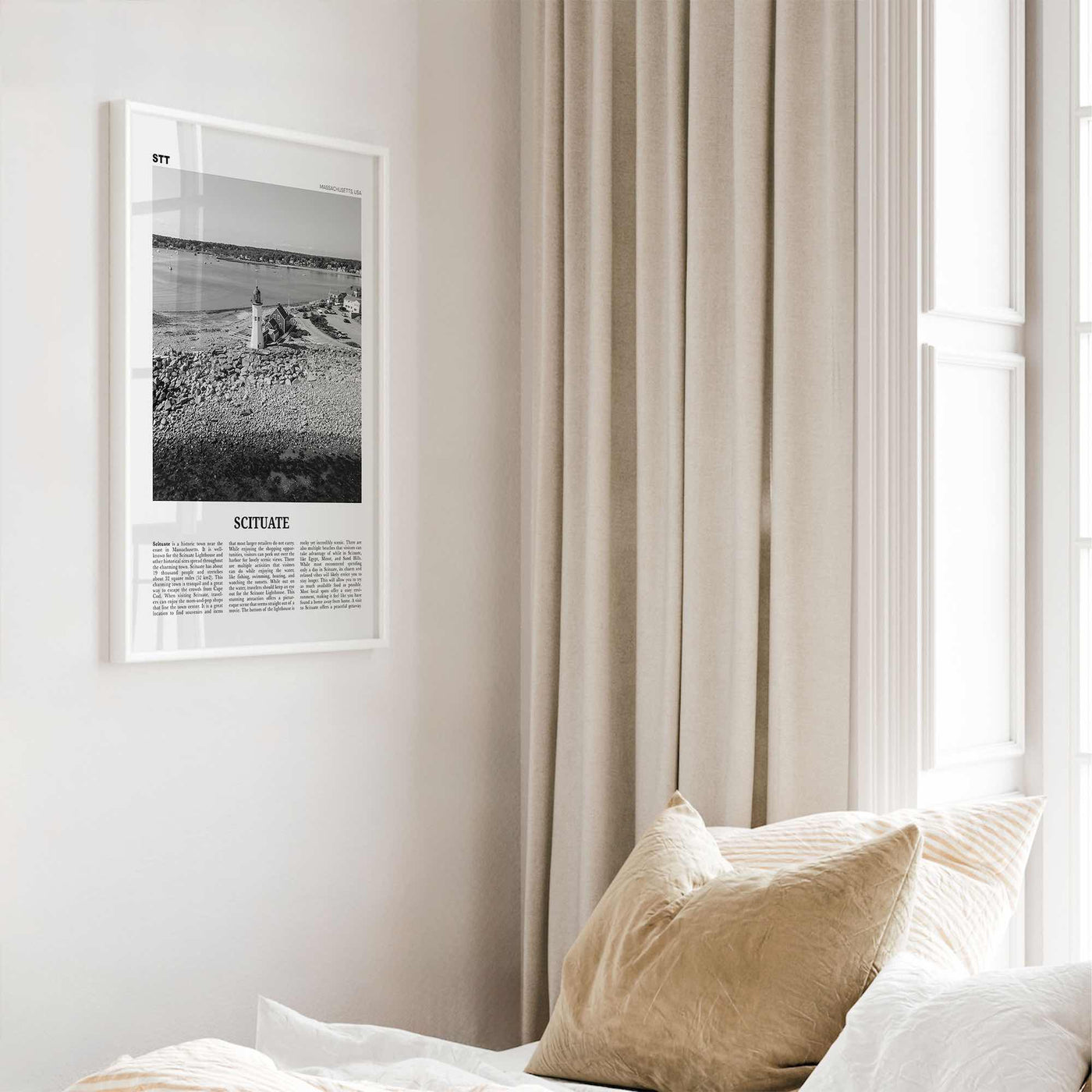 Scituate Print Black and White, Scituate Wall Art, Scituate Poster, Scituate Photo, Scituate Wall Décor, Scituate Map, Massachusetts, USA