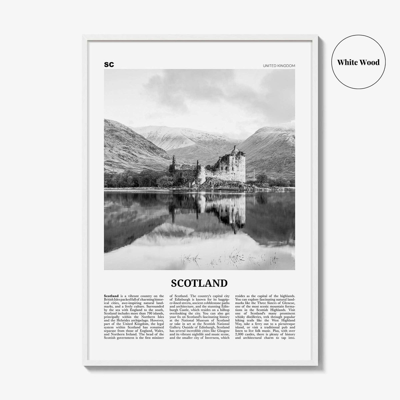 Scotland Print Black and White, Scotland Wall Art, Scotland Poster, Scotland Photo, UK, United Kingdom, Britain, Edinburgh, Glasgow, Europe