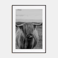 Scottish Highlander Photo B&W No 2 Poster