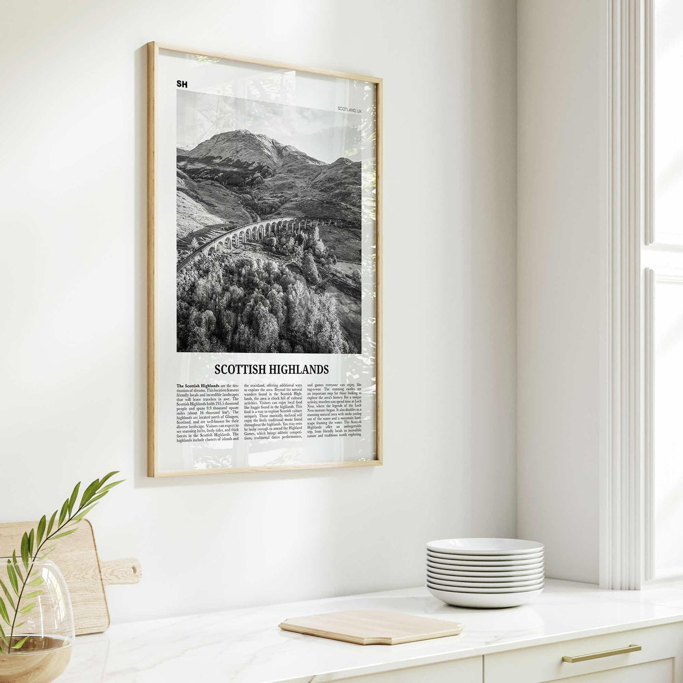 Scottish Highlands Print Black and White, Scottish Highlands Wall Art, Scottish Highlands Poster, Scottish Highlands Photo, Scotland, UK