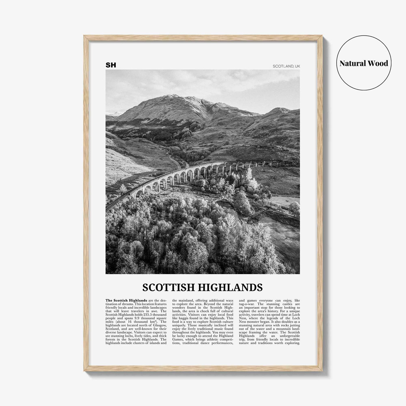 Scottish Highlands Print Black and White, Scottish Highlands Wall Art, Scottish Highlands Poster, Scottish Highlands Photo, Scotland, UK