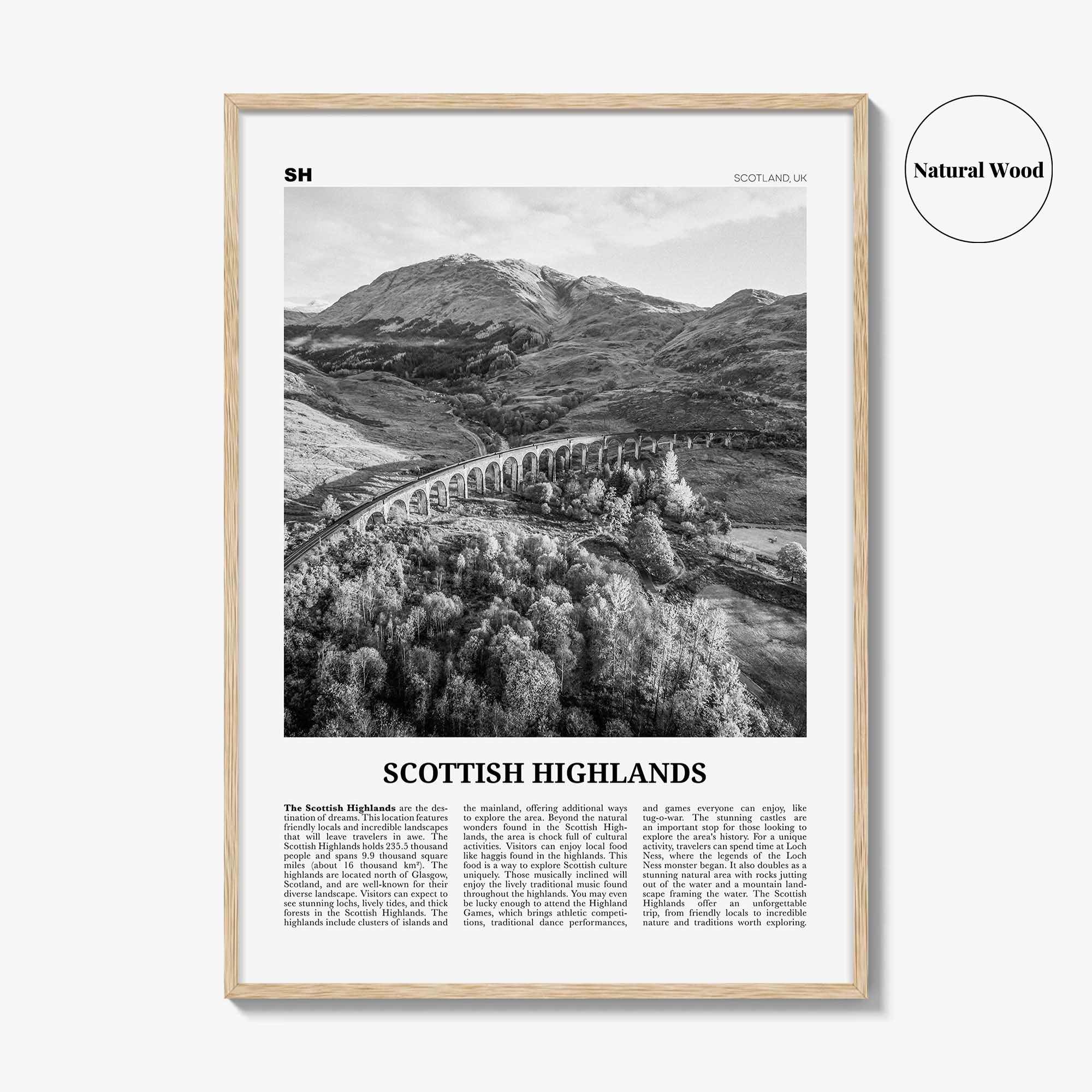 Scottish Highlands Print Black and White, Scottish Highlands Wall Art, Scottish Highlands Poster, Scottish Highlands Photo, Scotland, UK