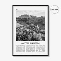 Scottish Highlands Print Black and White, Scottish Highlands Wall Art, Scottish Highlands Poster, Scottish Highlands Photo, Scotland, UK