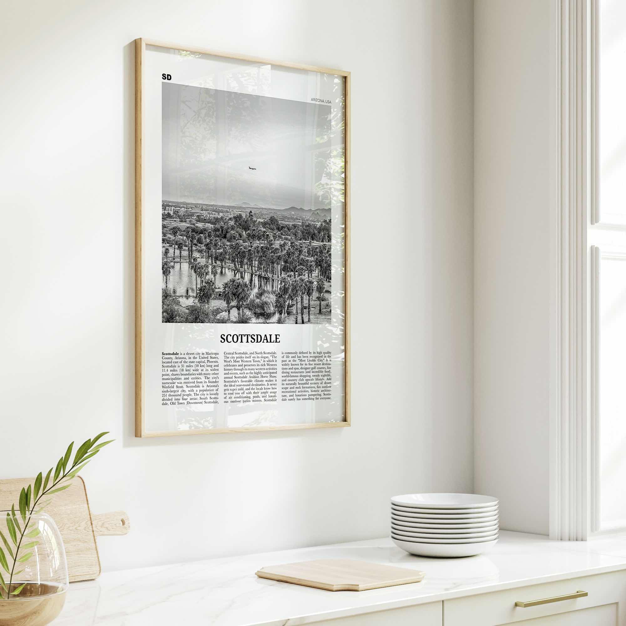 Scottsdale Print Black and White No 1, Scottsdale Wall Art, Scottsdale Poster, Scottsdale Photo, Arizona, USA, United States, North America