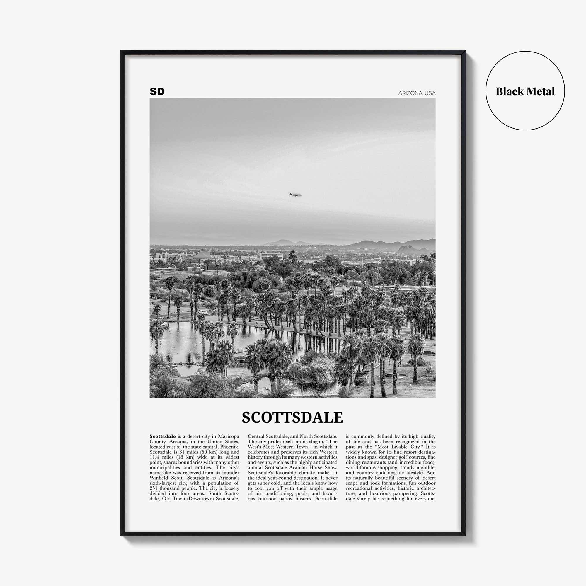 Scottsdale Print Black and White No 1, Scottsdale Wall Art, Scottsdale Poster, Scottsdale Photo, Arizona, USA, United States, North America