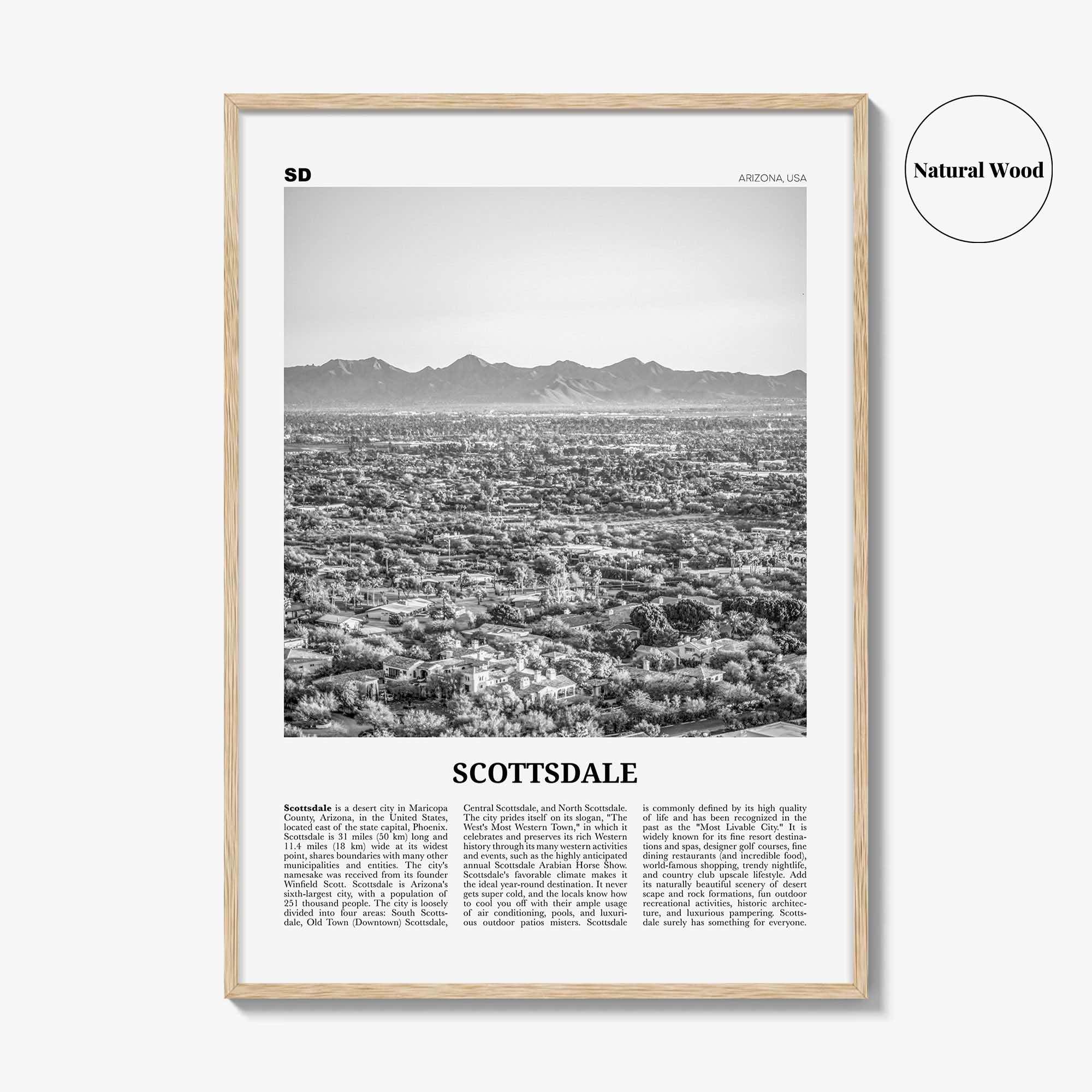 Scottsdale Print Black and White No 2, Scottsdale Wall Art, Scottsdale Poster, Scottsdale Photo, Arizona, USA, United States, North America
