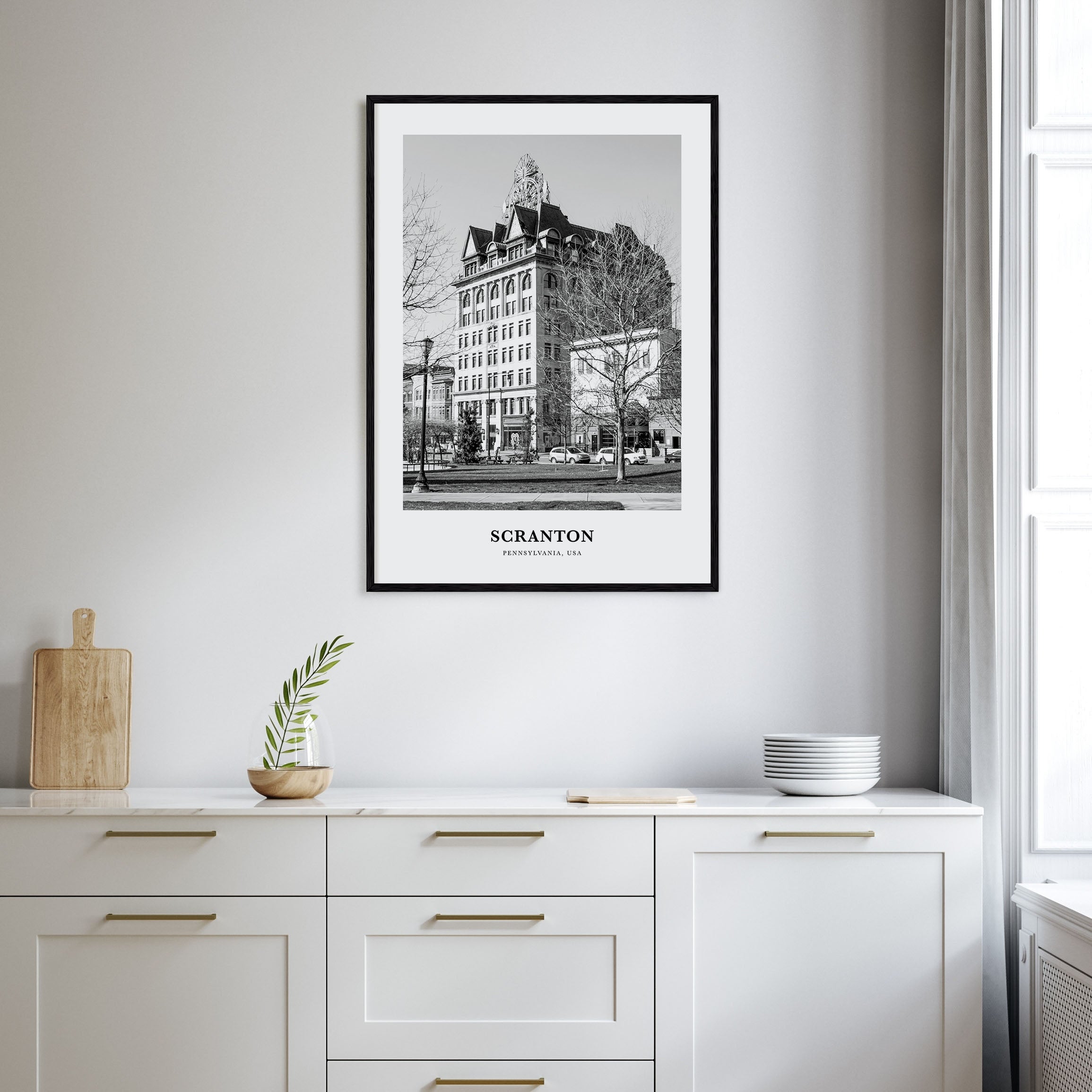 Scranton Portrait B&W No 1 Poster