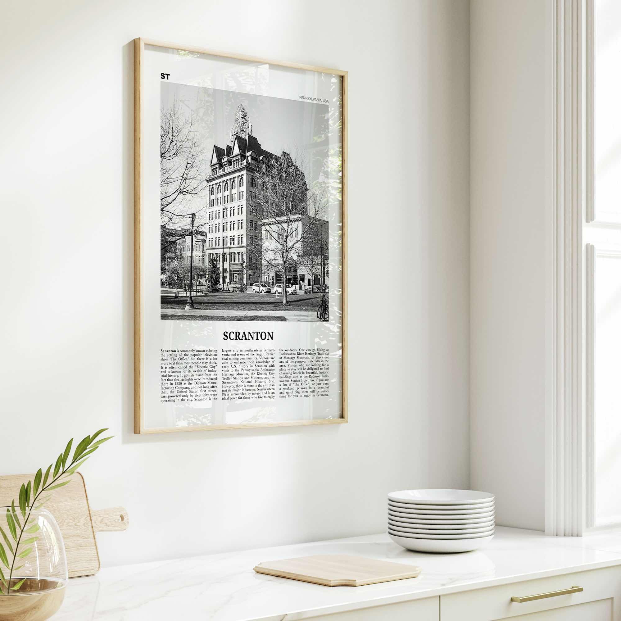 Scranton Print Black and White No 1, Scranton Wall Art, Scranton Poster, Scranton Photo, Scranton Wall Décor, Pennsylvania, USA