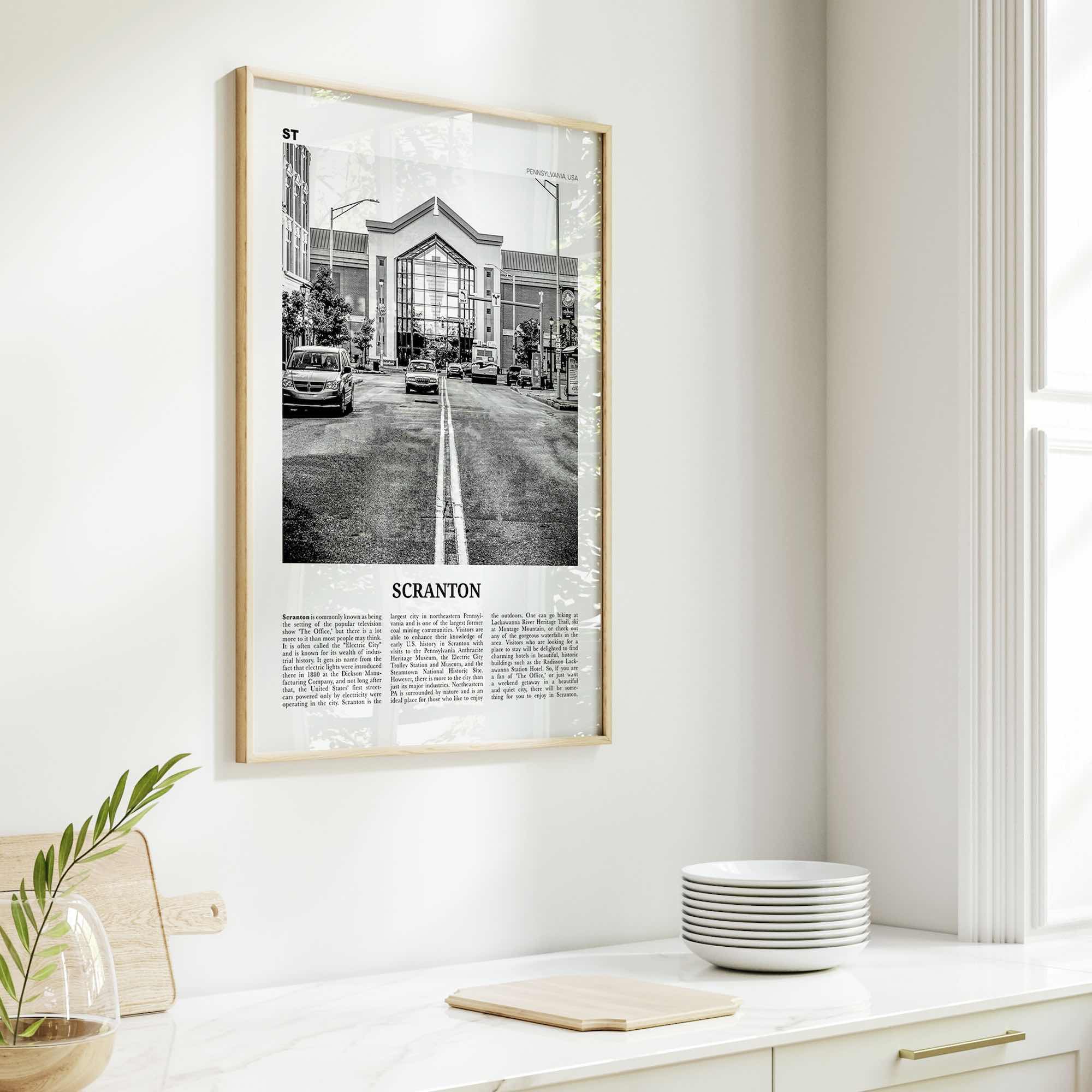 Scranton Print Black and White No 2, Scranton Wall Art, Scranton Poster, Scranton Photo, Scranton Wall Décor, Pennsylvania, USA