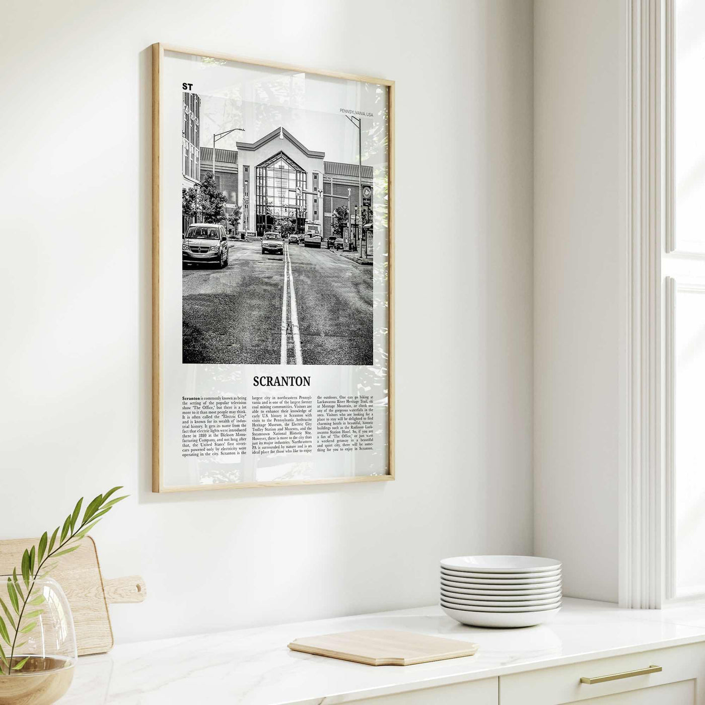 Scranton Print Black and White No 2, Scranton Wall Art, Scranton Poster, Scranton Photo, Scranton Wall Décor, Pennsylvania, USA