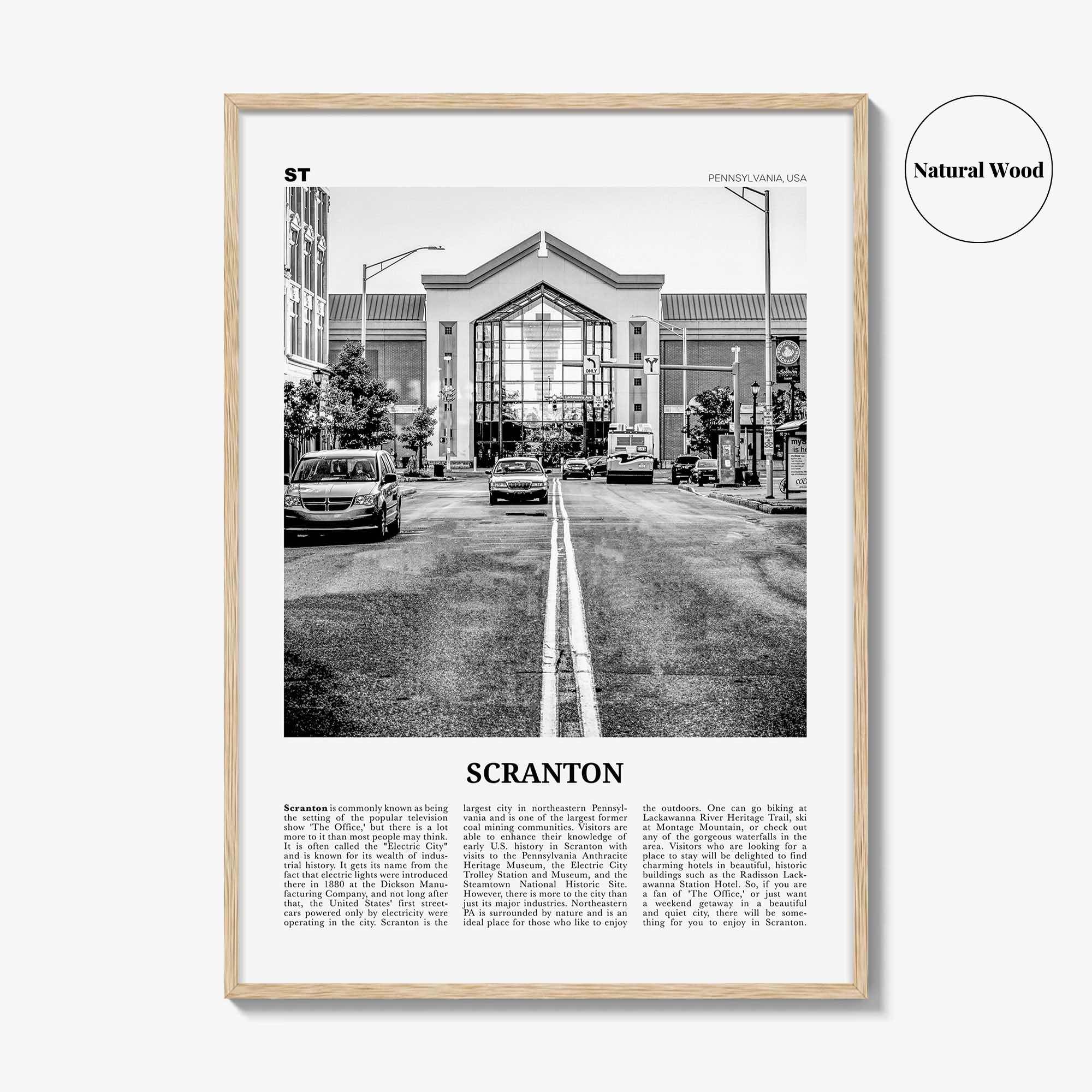 Scranton Print Black and White No 2, Scranton Wall Art, Scranton Poster, Scranton Photo, Scranton Wall Décor, Pennsylvania, USA