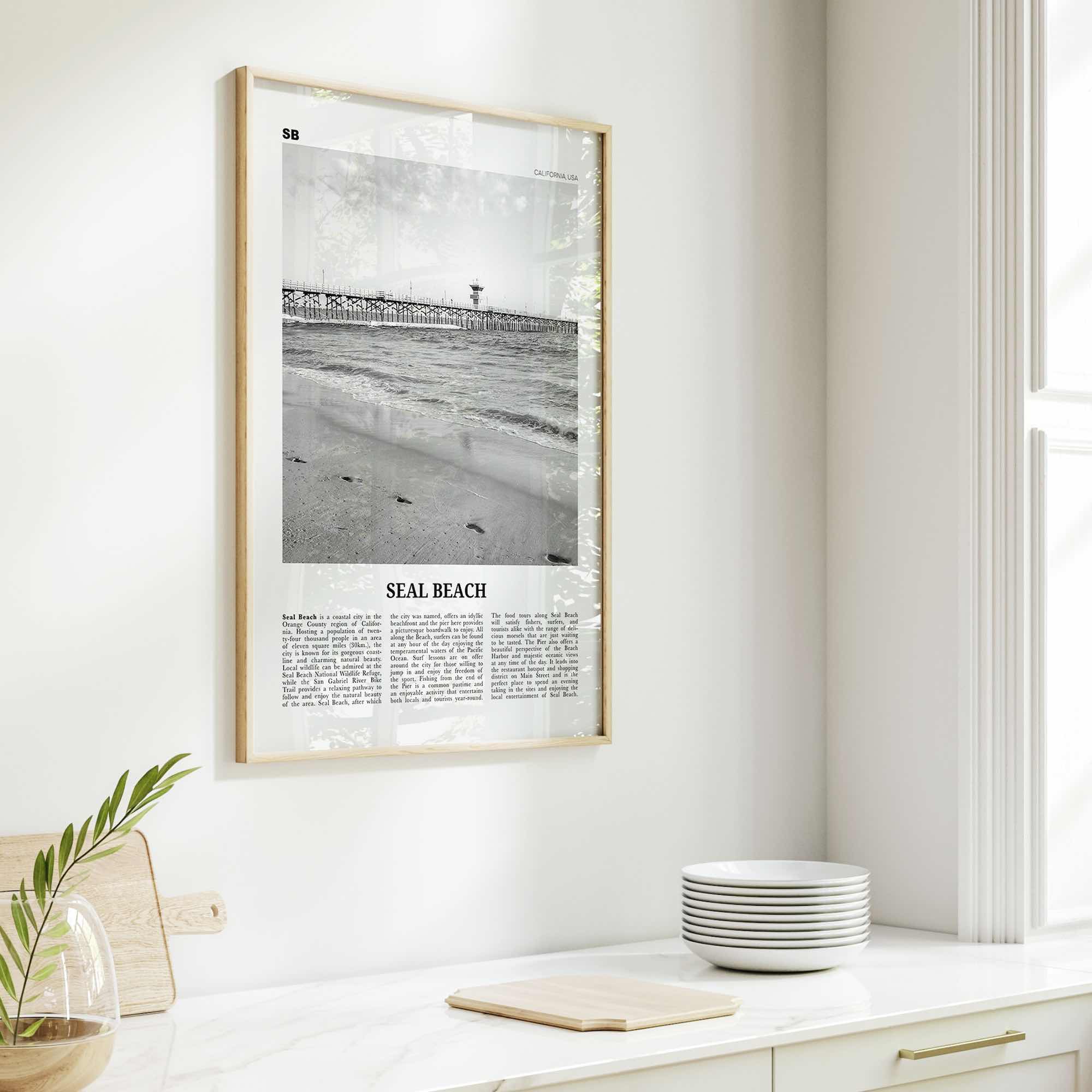 Seal Beach Print Black and White No 1, Seal Beach Wall Art, Seal Beach Poster, Seal Beach Photo, Seal Beach Wall Décor, California, USA
