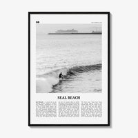 Seal Beach Print Black and White No 2, Seal Beach Wall Art, Seal Beach Poster, Seal Beach Photo, Seal Beach Map, California, USA