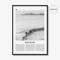Seal Beach Print Black and White No 2, Seal Beach Wall Art, Seal Beach Poster, Seal Beach Photo, Seal Beach Map, California, USA