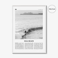 Seal Beach Print Black and White No 2, Seal Beach Wall Art, Seal Beach Poster, Seal Beach Photo, Seal Beach Map, California, USA