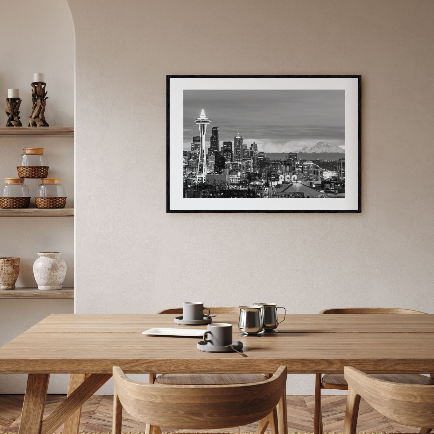 Seattle Landscape B&W Poster