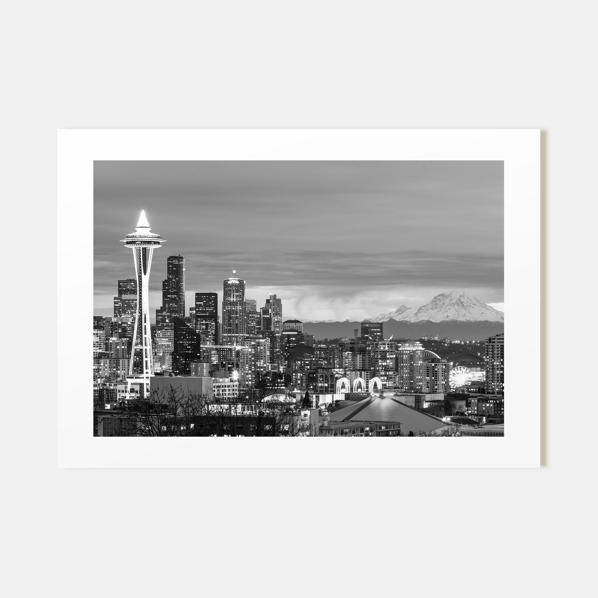 Seattle Landscape B&W Poster