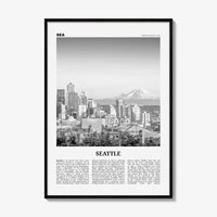 Seattle Print Black and White No 1, Seattle Wall Art, Seattle Poster, Seattle Photo, Seattle Decor, Washington, USA, United States