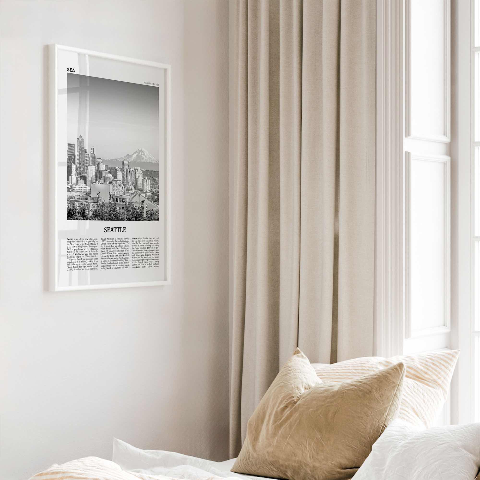 Seattle Print Black and White No 1, Seattle Wall Art, Seattle Poster, Seattle Photo, Seattle Decor, Washington, USA, United States