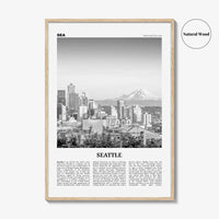 Seattle Print Black and White No 1, Seattle Wall Art, Seattle Poster, Seattle Photo, Seattle Decor, Washington, USA, United States