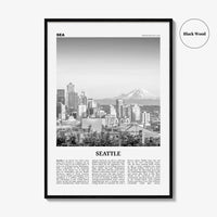 Seattle Print Black and White No 1, Seattle Wall Art, Seattle Poster, Seattle Photo, Seattle Decor, Washington, USA, United States