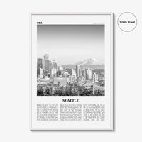 Seattle Print Black and White No 1, Seattle Wall Art, Seattle Poster, Seattle Photo, Seattle Decor, Washington, USA, United States