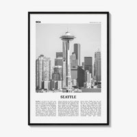 Seattle Print Black and White No 2, Seattle Wall Art, Seattle Poster, Seattle Photo, Seattle Decor, Washington, USA, United States