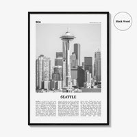 Seattle Print Black and White No 2, Seattle Wall Art, Seattle Poster, Seattle Photo, Seattle Decor, Washington, USA, United States