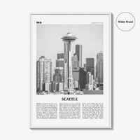 Seattle Print Black and White No 2, Seattle Wall Art, Seattle Poster, Seattle Photo, Seattle Decor, Washington, USA, United States