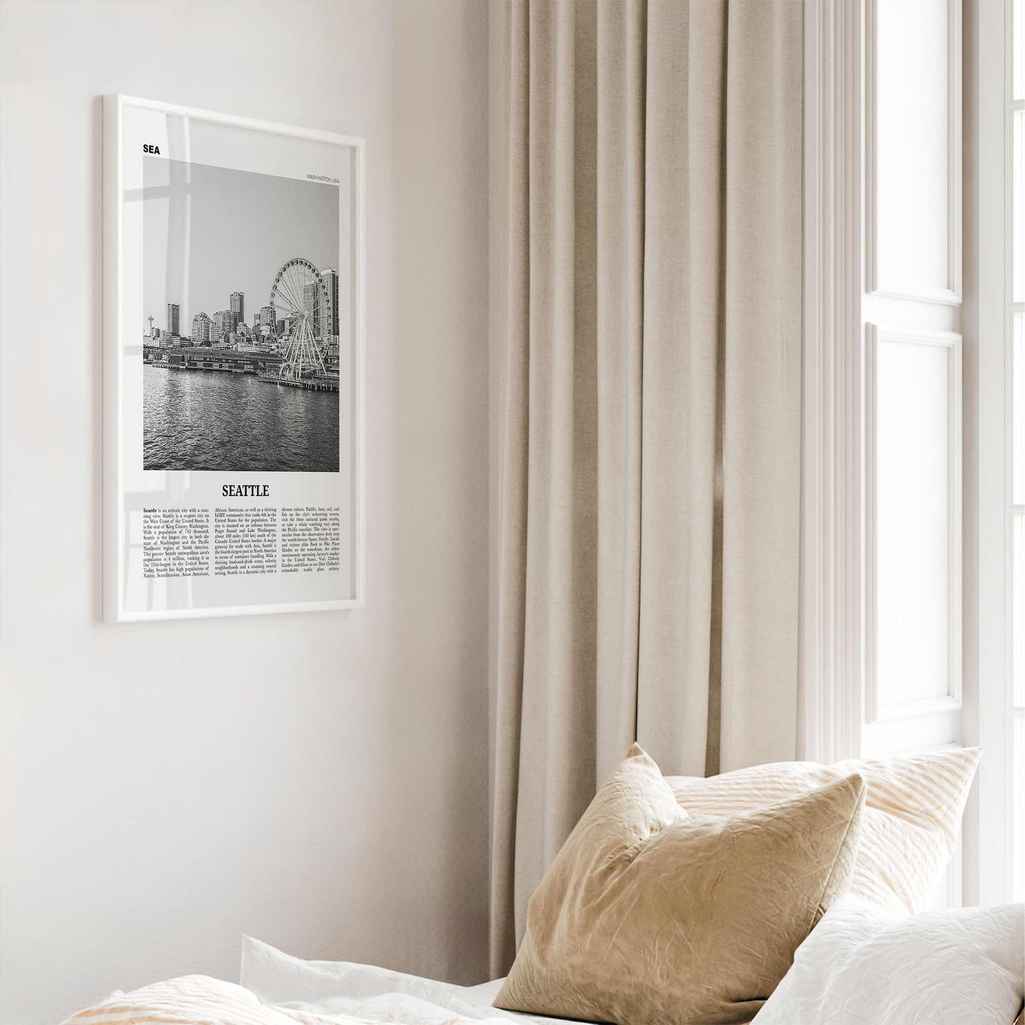 Seattle Print Black and White No 3, Seattle Wall Art, Seattle Poster, Seattle Photo, Seattle Decor, Washington, USA, United States